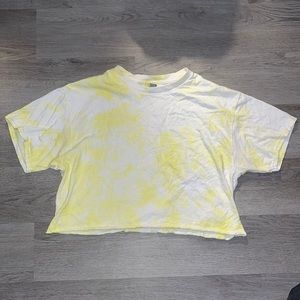 Yellow Tie-Dye Crop Top
